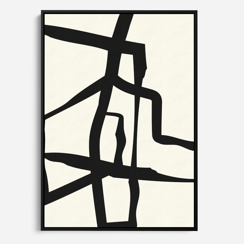 Obraz w ramie 50x70 - Impresje Wymiaru - linie, abstrakcja - rama czarna