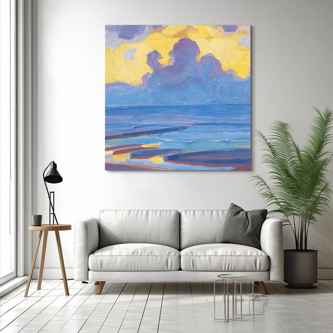Obraz na płótnie 50x50 - "By the Sea" (1909), Piet Mondrian - Reprodukcja - reprodukcja, obraz na płótnie