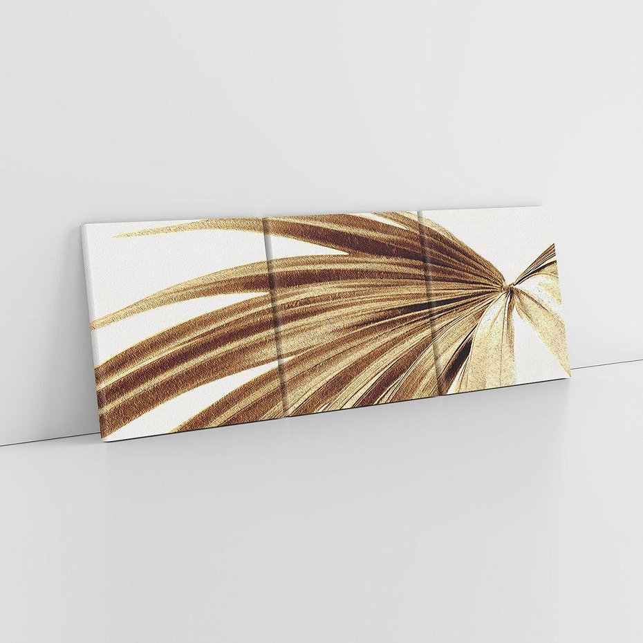 Obraz na płótnie 120x40 - Egzotyczny Blask - złote, liście