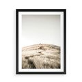 Plakat w ramie 50x70 - Wzgórze w Odcieniach Sepii - wzgórze, trawy - rama czarna
