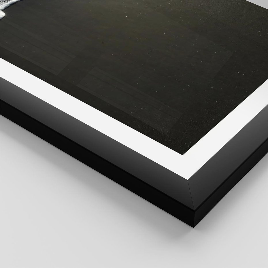 Plakat w ramie 30x40 - Morskie Fale na Plaży - plaża, morskie fale omywają piasek - rama czarna