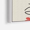 Obraz w ramie 50x50 - Impresje Plam - abstrakcyjny obraz, przypomina twarz - rama biała