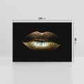 Obraz na płótnie 120x80 - Złote usta pełne tajemnic - usta, złoto