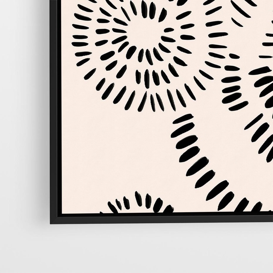 Obraz w ramie 50x50 - Abstrakcyjne Wnętrza - minimalistyczne kształty, odbicia - rama czarna