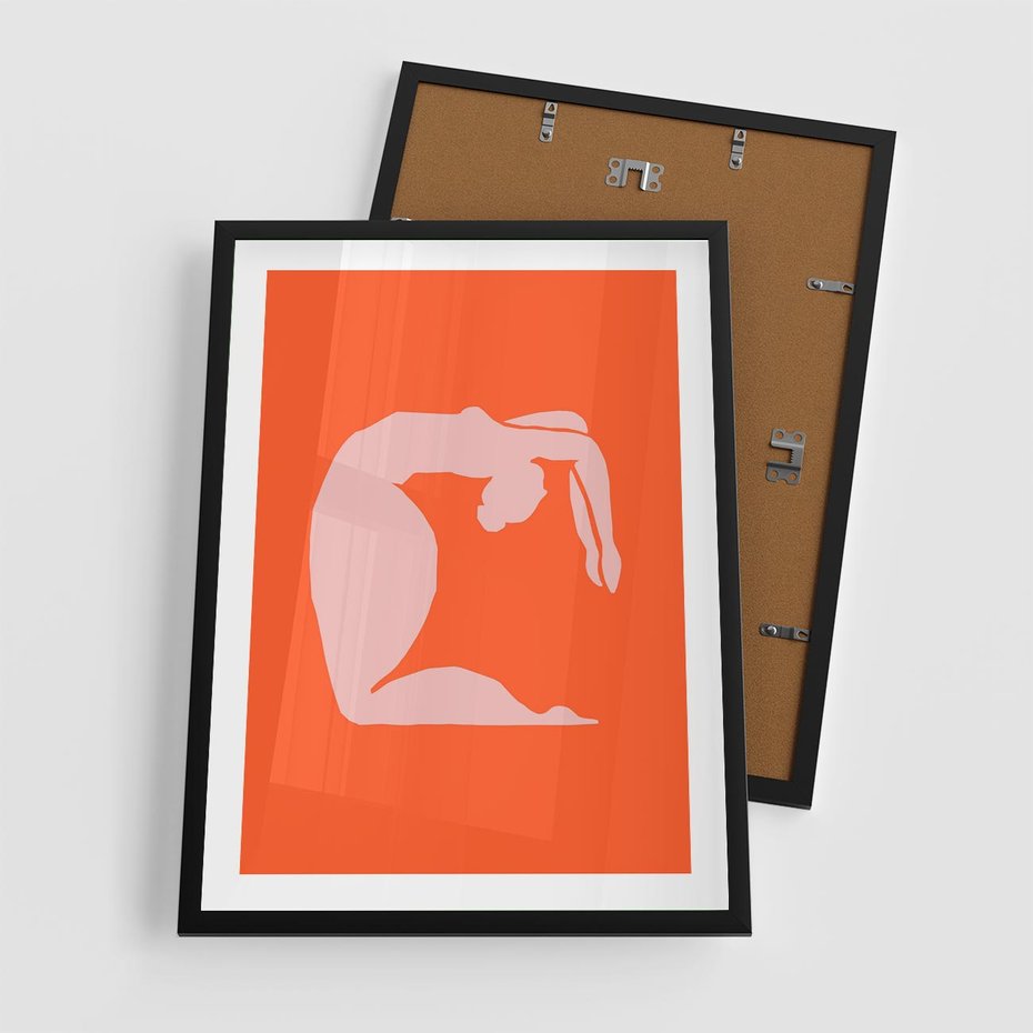 Plakat w ramie 50x70 - Antyczna Godzina - abstrakcja, kobieca sylwetka - rama czarna