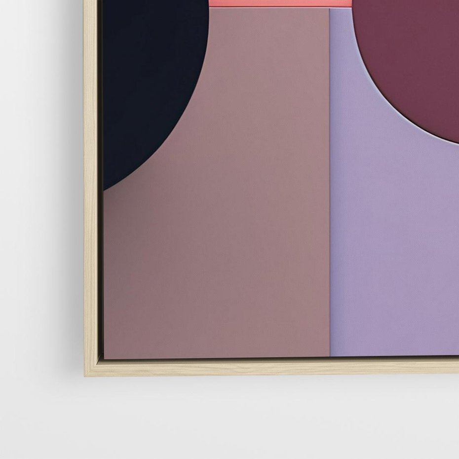 Obraz w ramie 80x80 - Przenikanie przestrzeni czasu - abstrakcja, geometria - rama drewno