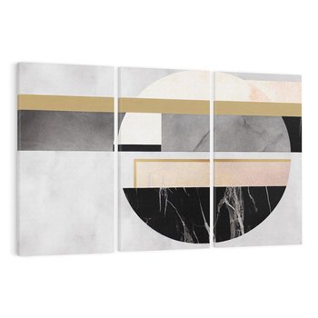 Obraz na płótnie 120x80 - Biało-Czarne Formy - nowoczesna geometria, koło