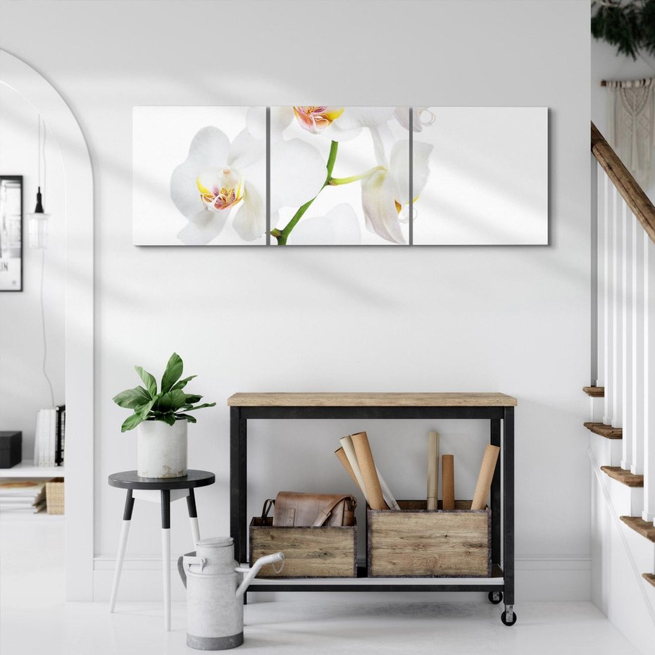 Obraz na płótnie 120x40 - Ekskluzywny Relaks - storczyk, spa