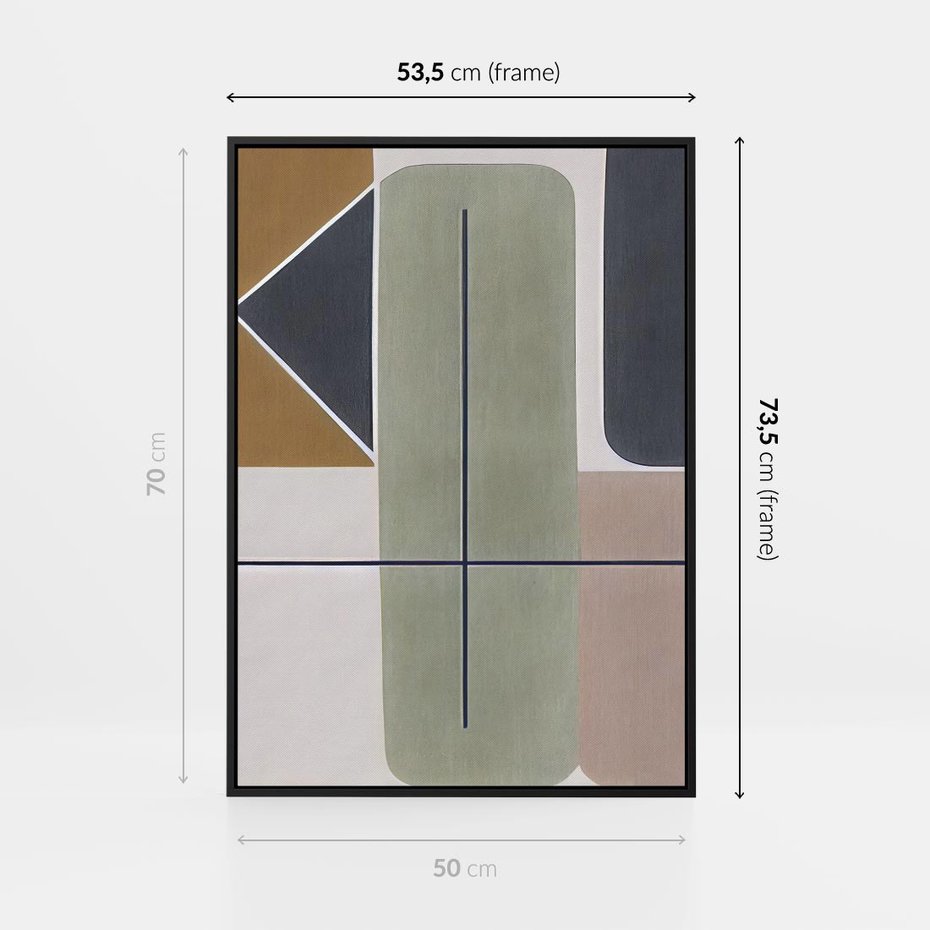 Obraz w ramie 50x70 - Sztuka Abstrakcji - geometryczne kształty, kolorowe prostokąty - rama czarna