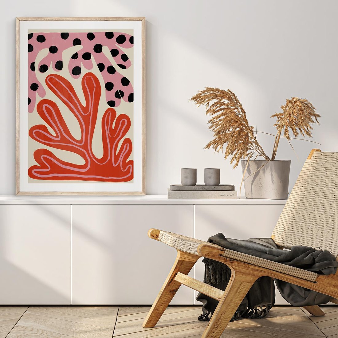 Plakat w ramie 50x70 - Księga Pastelowych Impulsów - abstrakcyjny obraz, plakat - rama drewno