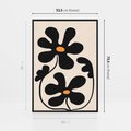 Obraz w ramie 50x70 - Wyjątkowość Boho - minimalistyczny abstrakcyjny obraz, prymitywne kwiaty - rama czarna