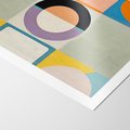 Plakat bez ramy 21x30 - Taniec Kształtów Emocji - abstrakcyjne geometryczne kształty, olejny obraz