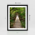 Plakat w ramie 40x50 - Przez Dżunglę - most, linowy - rama czarna