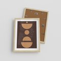 Plakat w ramie 30x40 - Impulsy Przestrzeni - mid century styl, nowoczesna grafika - rama drewno