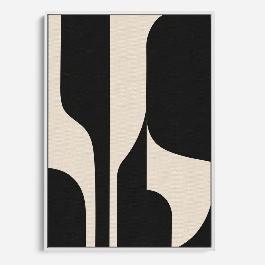 Obraz w ramie 80x120 - Abstrakcyjne Linie - boho plakat, rycina - rama biała