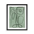 Plakat w ramie 40x50 - Zielone Wariacje w Liniach - abstrakcyjne zielone linie, skandynawski design - rama czarna