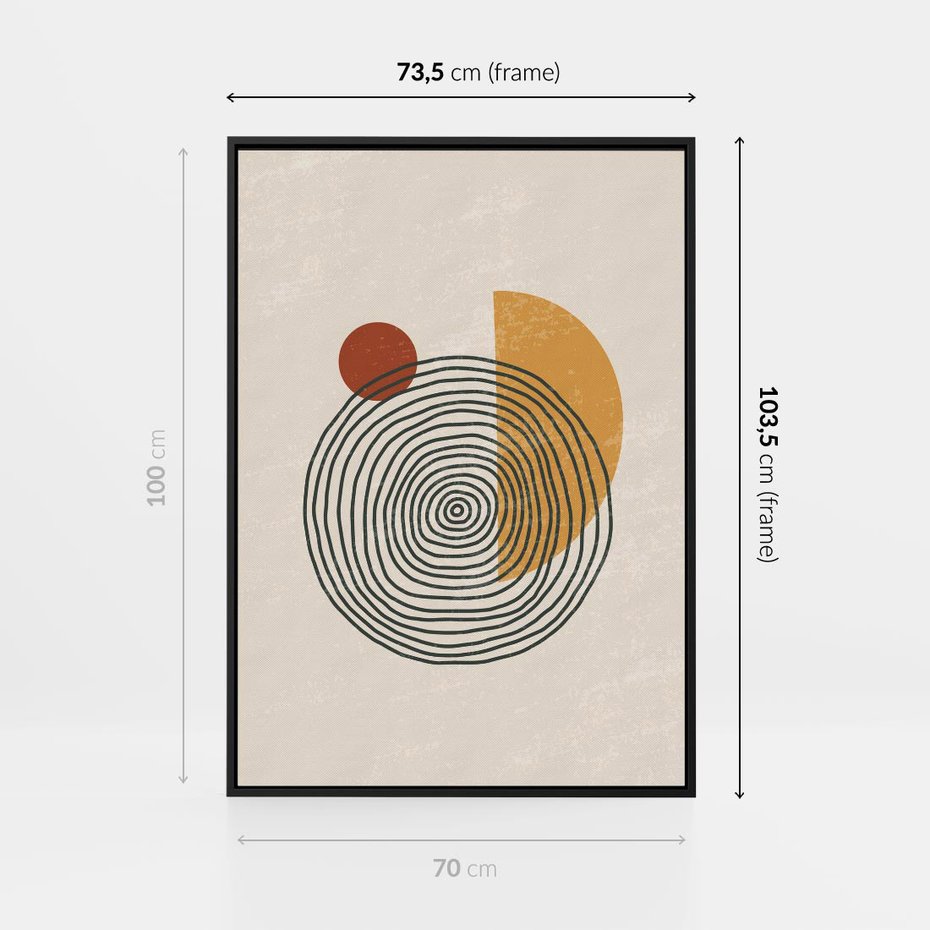 Obraz w ramie 70x100 - Odbicia Wyobraźni - nowoczesna sztuka, minimalizm - rama czarna