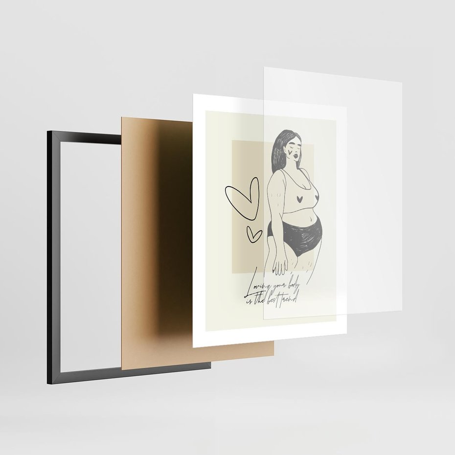 Plakat w ramie 40x50 - Moc to Ona - rysunek, sztuka nowoczesna - rama czarna