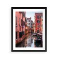 Plakat w ramie 40x50 - Przejażdżka gondolą przez Wenecję - Wenecja, kanały - rama czarna