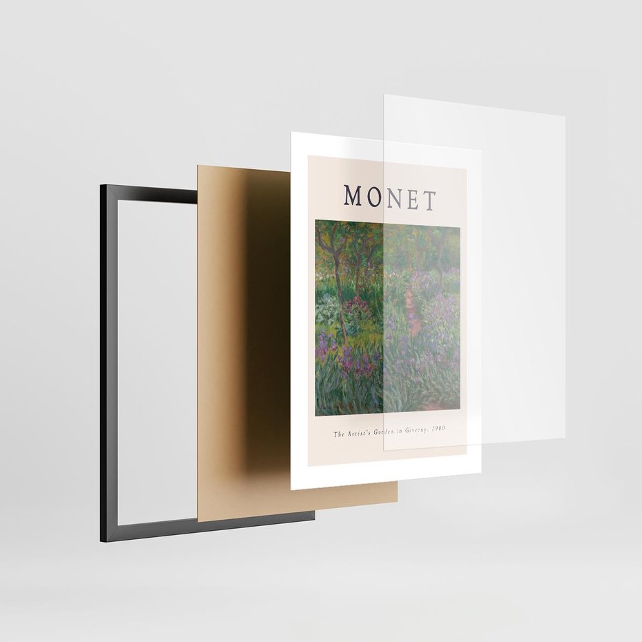 Plakat w ramie 30x40 - Reprodukcja Moneta - Monet, reprodukcja - rama czarna