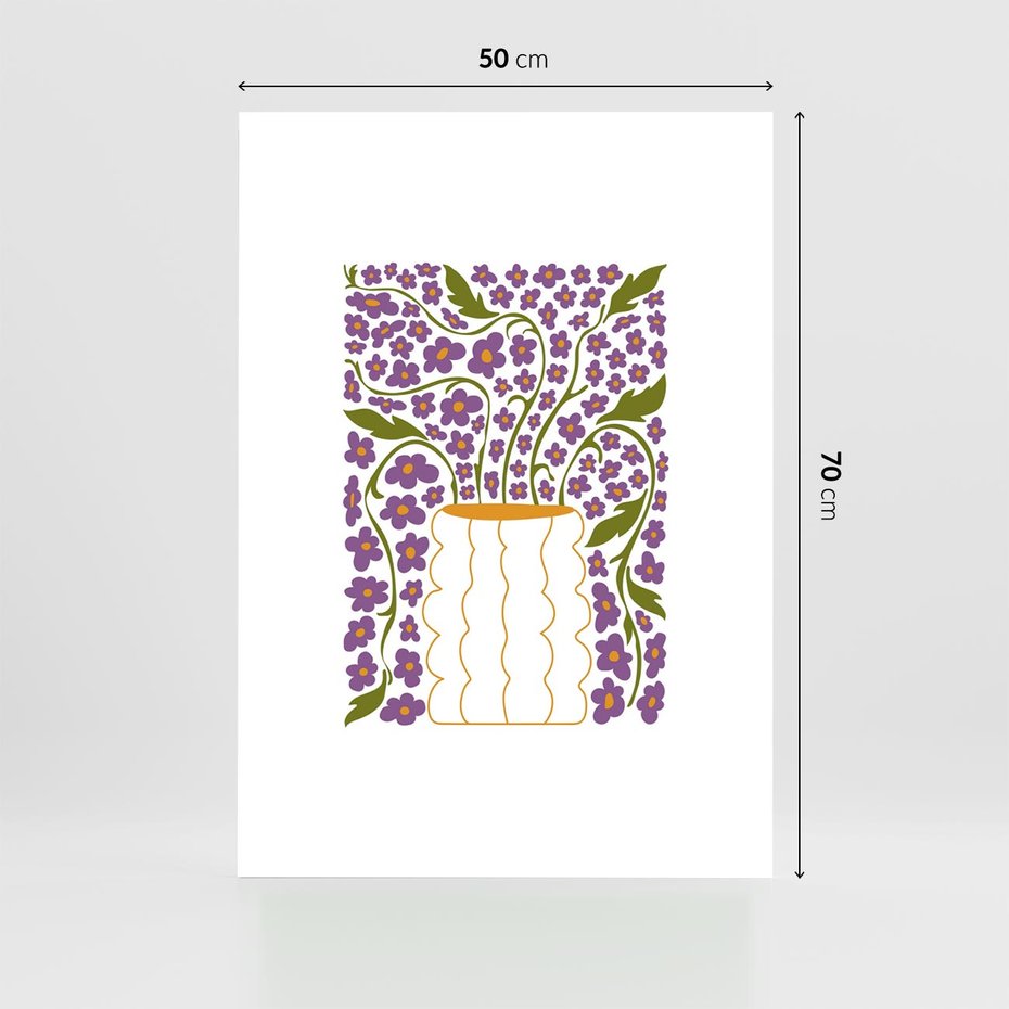 Plakat bez ramy 50x70 - Witalność Kwiatów - kwiaty w wazonie, minimalistyczna kompozycja