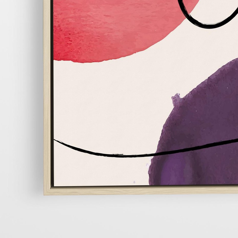 Obraz w ramie 80x80 - Migoczące Echo - abstrakcyjne akwarelowe plamy, nieregularne linie - rama drewno