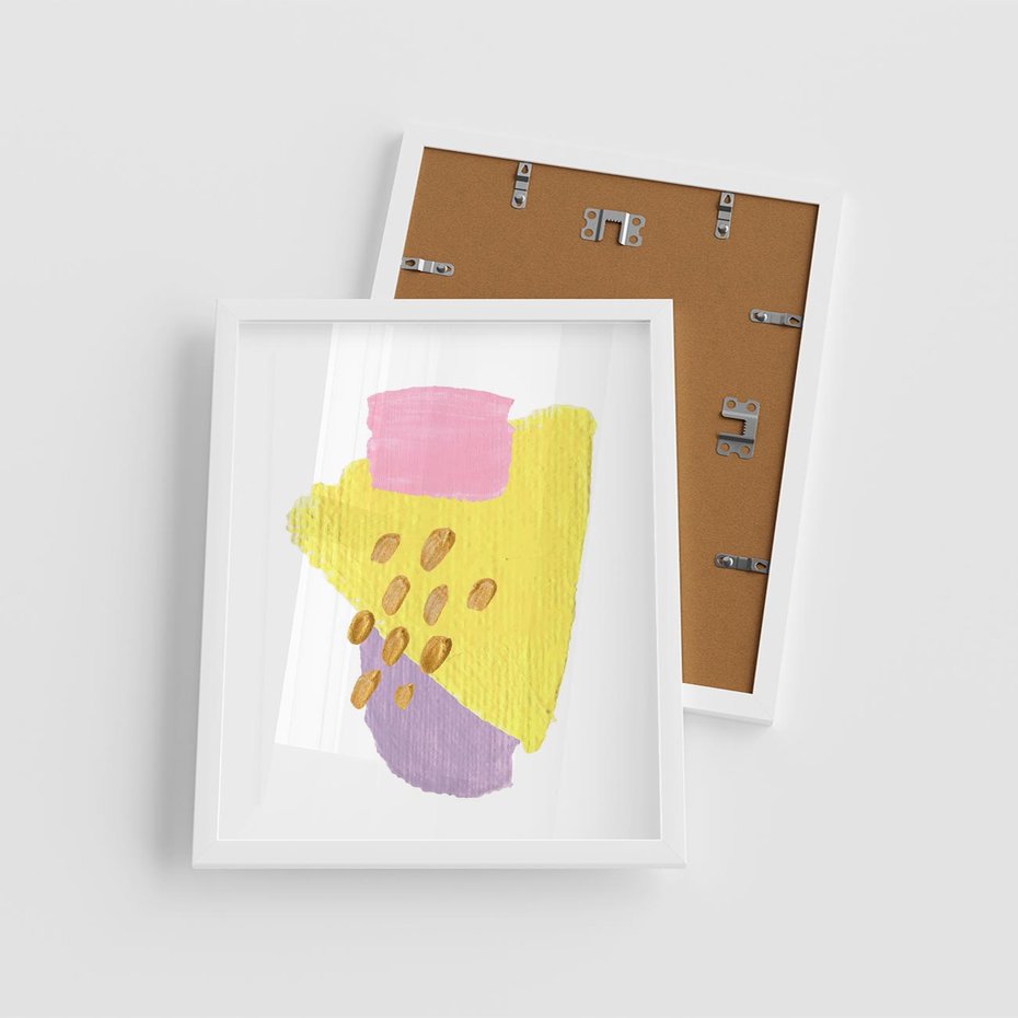 Plakat w ramie 40x50 - Refleksje Akwarelowych Widoków - akwarela, minimalizm - rama biała