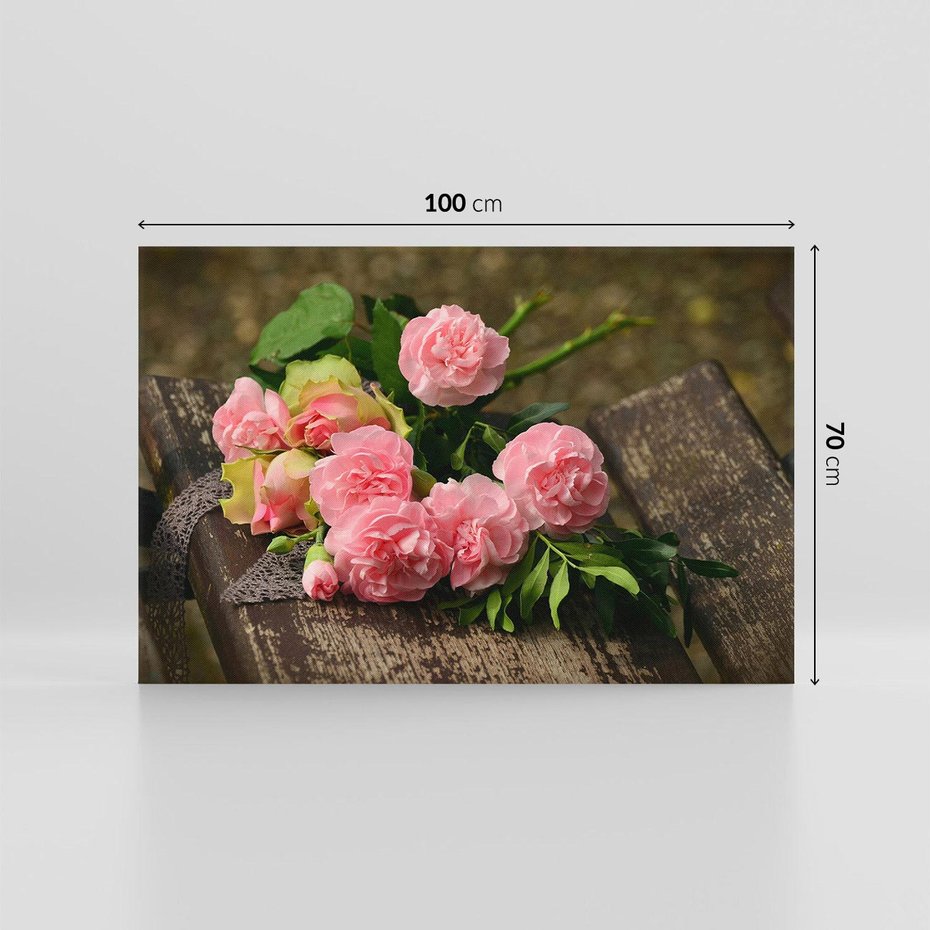 Obraz na płótnie 100x70 - Różowe Piękno - róże, kwiaty