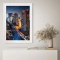 Plakat bez ramy 21x30 - Miasto nocą z wieżowcami w tle - miasto, nocą