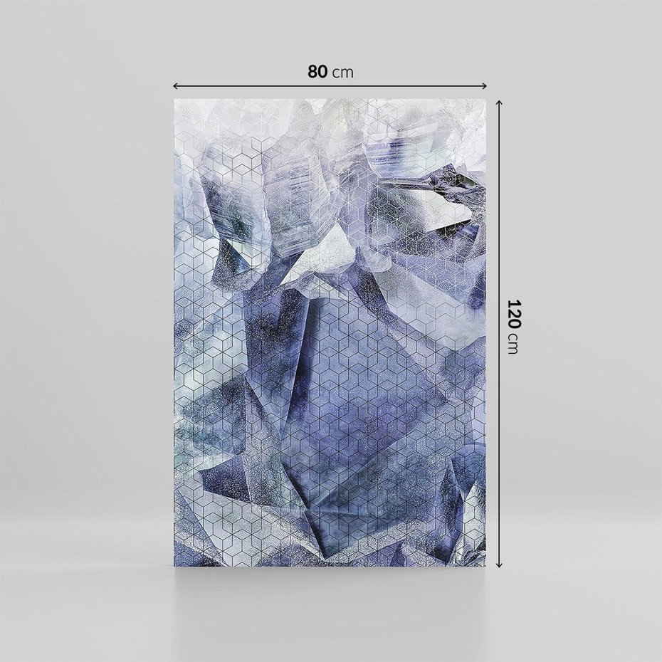 Obraz na płótnie 80x120 - Melodia mgieł i marzeń - abstrakcja w kolorze granatu, przypominająca górę lodową