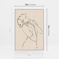Obraz w ramie 50x70 - Bezkresny Taniec - kobieta, szkic - rama biała