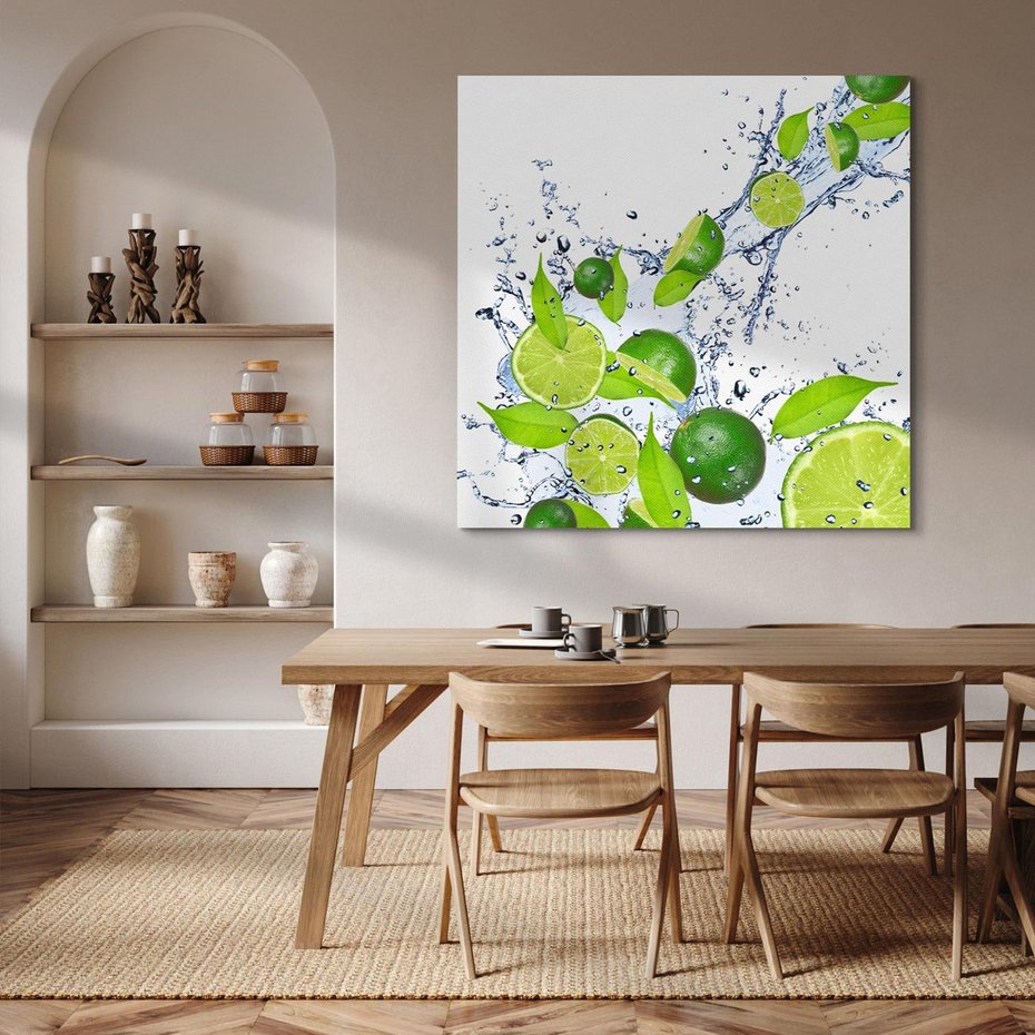 Obraz na płótnie 40x40 - Cytrusowa Świeżość - limonki, cytryny