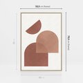 Obraz w ramie 50x70 - Harmonijne Widoki - abstrakcyjne geometryczne kształty, odcienie brązu i beżu - rama drewno