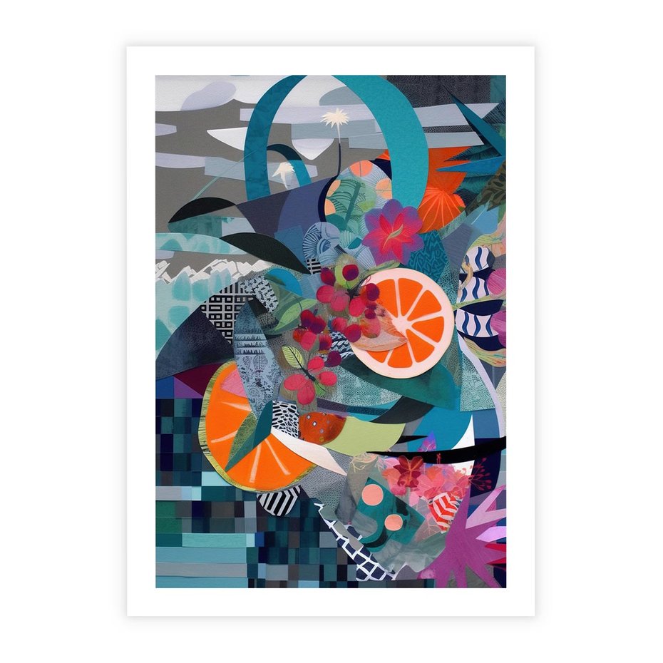 Plakat bez ramy 21x30 - Migocące Widoki Harmonii - abstrakcyjny obraz, jak picasso