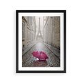 Plakat w ramie 40x50 - Francuska elegancja pod parasolem - Francja, parasol - rama czarna