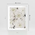 Plakat w ramie 40x50 - Białe Kwiaty: Płatki Delikatności - białe kwiaty, zbliżenie - rama biała
