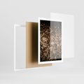Plakat w ramie 50x70 - Suchość Liści w Brązowych Tonach - suche liście jesień brąz - rama biała
