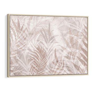 Obraz w ramie 120x80 - Pejzaż zaklętych uczuć - monochromatyczne, w odcieniach beżu - rama drewno