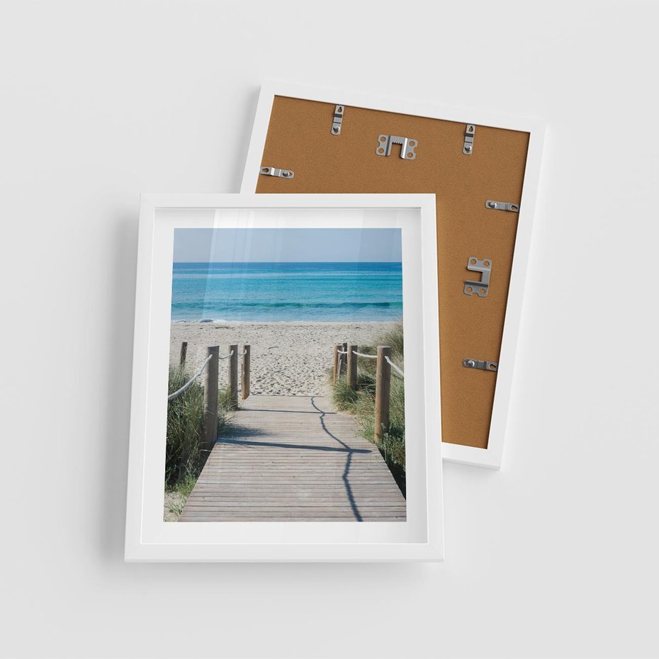 Plakat w ramie 40x50 - Żywa Natura - plaża, morze - rama biała