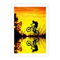 Plakat bez ramy 30x40 - Rower przy zachodzie słońca - rower, zachód