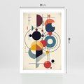 Plakat bez ramy 21x30 - Rozbijające Barwne Granice - abstrakcyjna geometryczna kompozycja, koła linie
