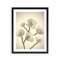 Plakat w ramie 40x50 - Elegancja Natury - magnolia, białe - rama czarna