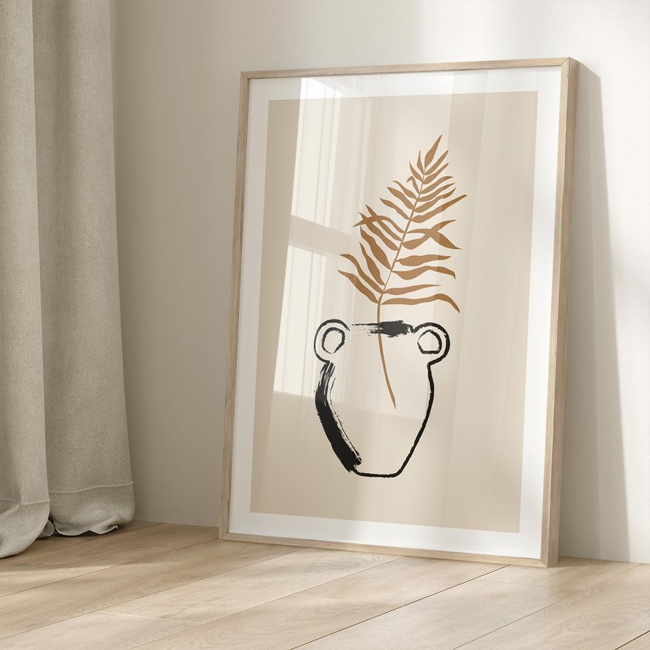 Plakat w ramie 50x70 - Wewnętrzne Opowieści - boho, nowoczesna sztuka - rama drewno