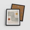 Plakat w ramie 40x50 - Czysta Refleksja - abstrakcyjna sztuka, boho kształty - rama czarna