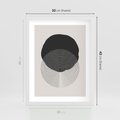 Plakat w ramie 30x40 - Boho Przenikanie Uroku - abstrakcyjna kompozycja, okręgi - rama biała