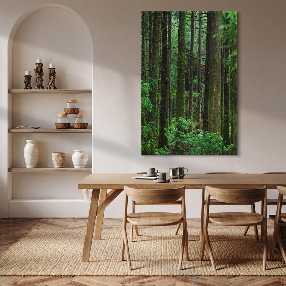 Obraz na płótnie 50x70 - Mistyka leśnej głuszy - las, drzewa