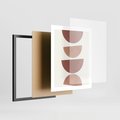 Plakat w ramie 40x50 - Abstrakcyjne Widzenia - abstrakcyjne geometryczne kształty, odcienie brązu i beżu - rama czarna