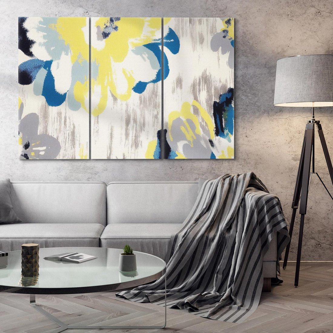 Obraz na płótnie 120x80 - Kwiatowe Impresje - malowane duże kwiaty, kolory żółty