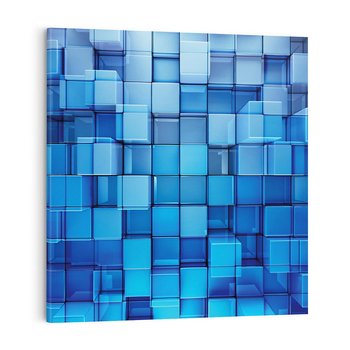 Obraz na płótnie 50x50 - Abstrakcyjne 3D: Kolorowe bloki - abstrakcja, 3d