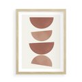 Plakat w ramie 50x70 - Abstrakcyjne Widzenia - abstrakcyjne geometryczne kształty, odcienie brązu i beżu - rama drewno